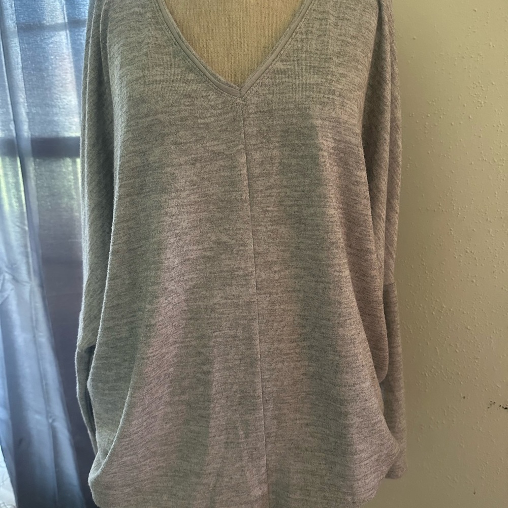 Cozy Gray V-Neck Sweater